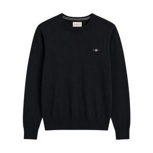 Gant Mens Cotton Crew Neck Sweater / Black